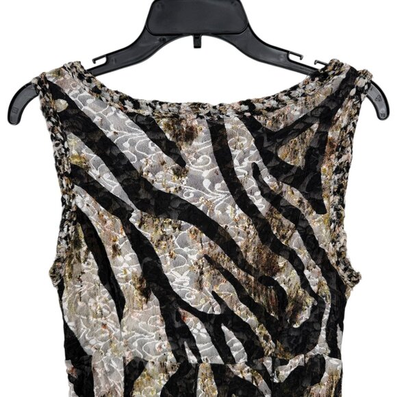 Vintage Alberto Makali Dress Medium Brown Zebra Leopard Nylon Blend Boho - Picture 5 of 8